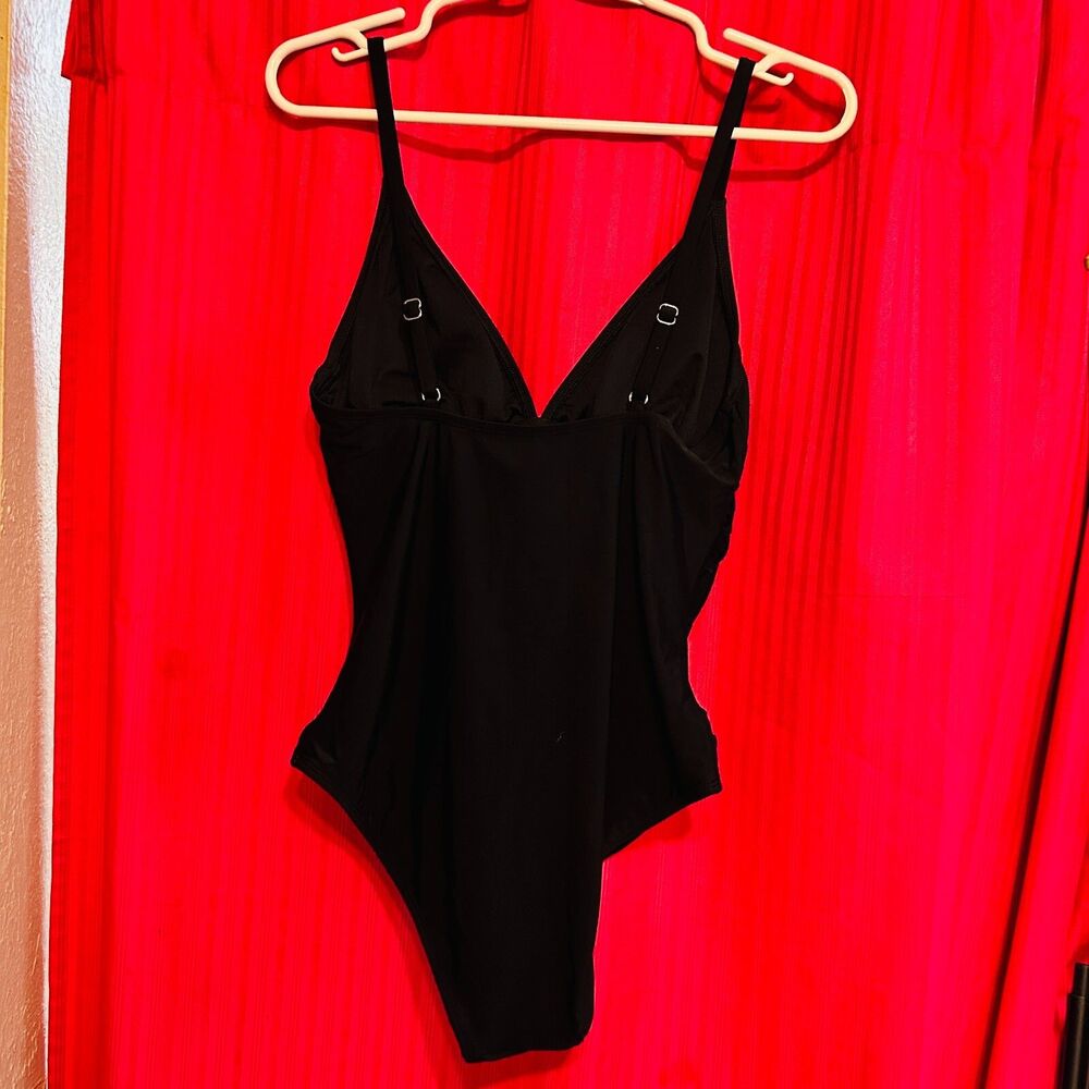 #8614 CUPSHE WOMENS BLACK ONE PIECE BATHING SUIT SIZE L - Picture 6 of 9